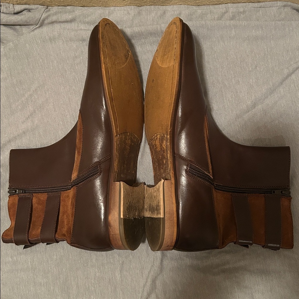 Ben Sherman brown leather and suede boots size 12 EUC with no box - Picture 6 of 9